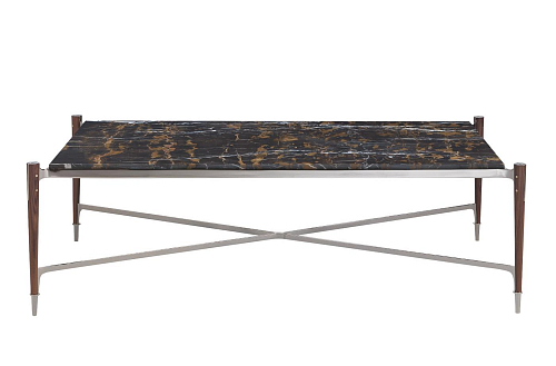 Table basse avec plateau en marbre foncé