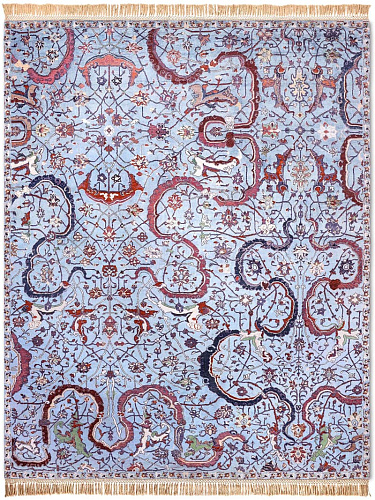 Tapis de luxe Tabriz Bleu Clair