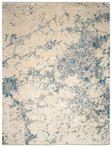 Tapis Kirman Jungle Aerial Blanc Soie