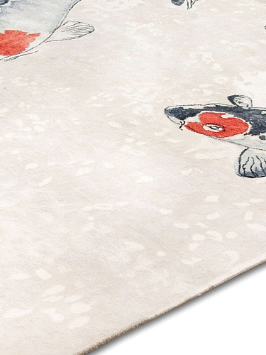 Tapis noué main de luxe Poisson Sable