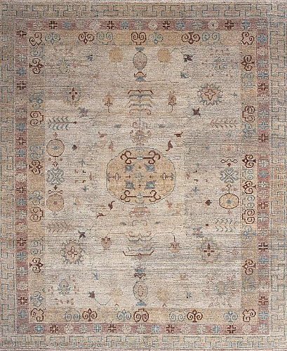 Tapis en Laine Khotan Noué à la Main