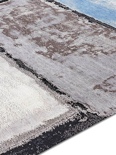 Tapis tissé main Bleu Clair Argenté