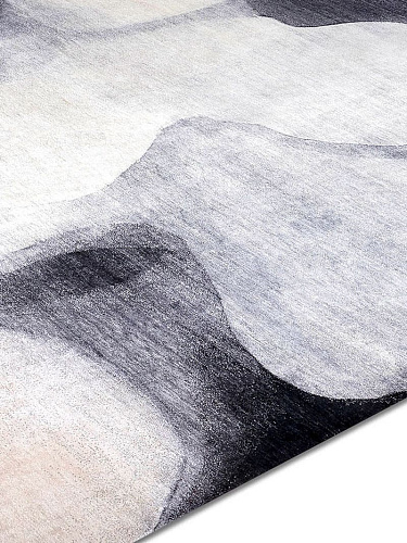 Tapis fait main de luxe Argent / Gris