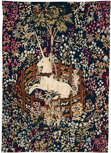 Tapisserie Licorne Bleue Captive sans Bordure