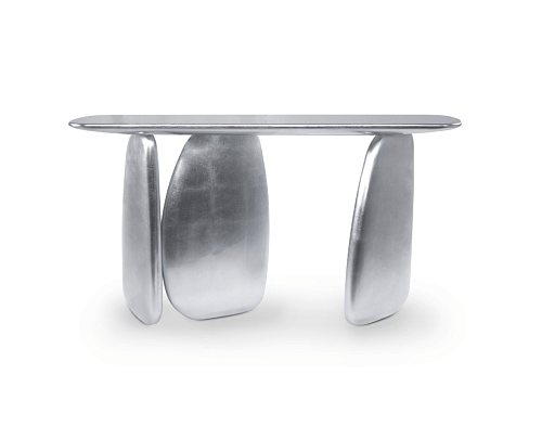 Console Sculpturale Argentée