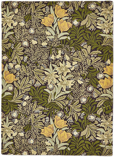 Tapis en laine Bower Twining Vine Green 128207