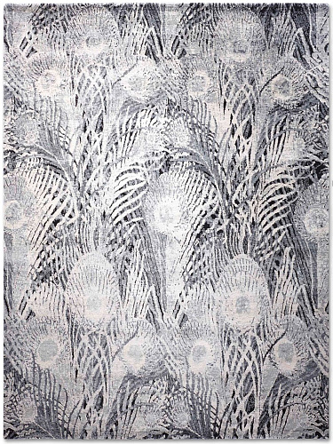 Tapis Plumes Bleu Gris