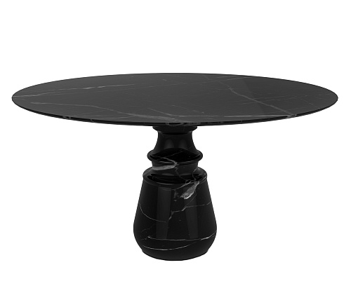 Table à Manger Ronde Nero Marquina Obsidienne