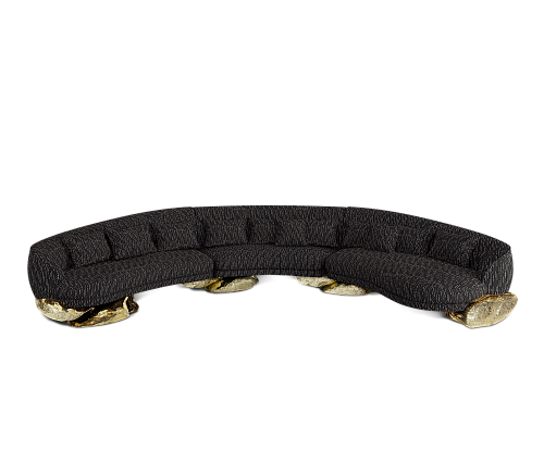 Canapé Courbé Noir Angora