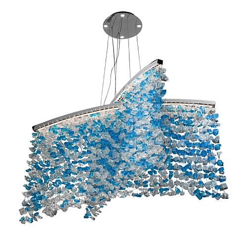 Lustre en verre de Murano bleu