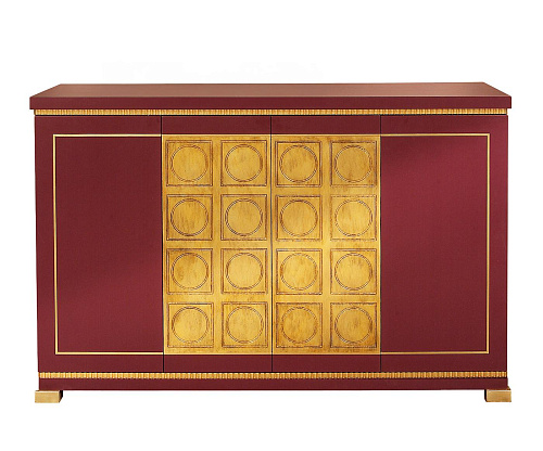 Buffet à feuilles d'or avec panneaux laqués