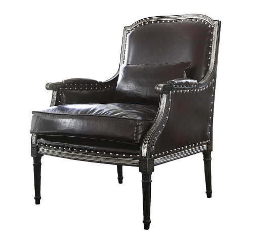 Fauteuil en cuir noir