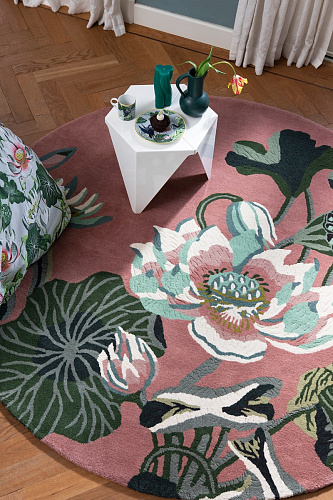Tapis rond Waterlily Rose Poudré