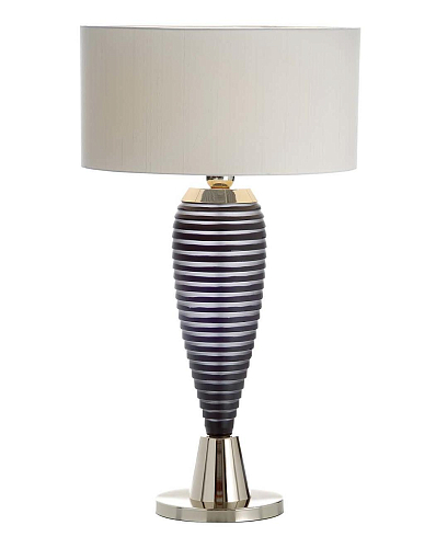 Lampe de Table en Cristal Noir et Transparent Or Doux