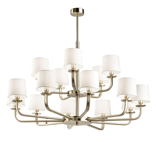 Lustre 15 Lumières Or Pâle Brossé