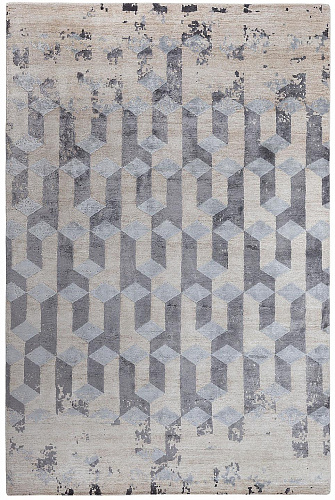 Tapis Délavé Noué à la Main