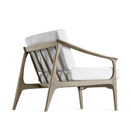 Fauteuil Quiete en Noyer Massif Gris
