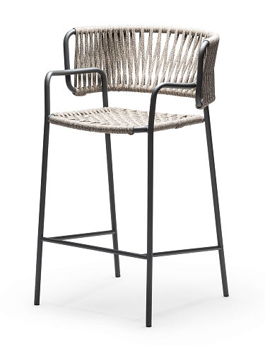 Tabouret de Bar d'Extérieur Klot SG Anthracite et Beige