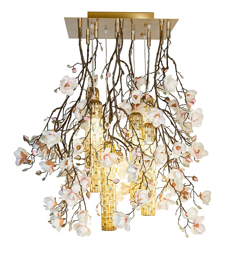 Lustre blanc et or Magnolia