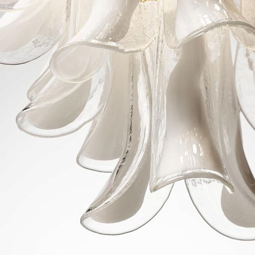 Lustre en Nickel Poli et Verre de Murano