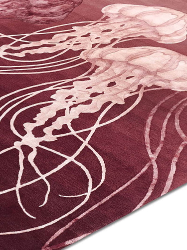 Tapis noué main Méduse