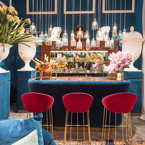 Tabouret de bar Bay bordeaux