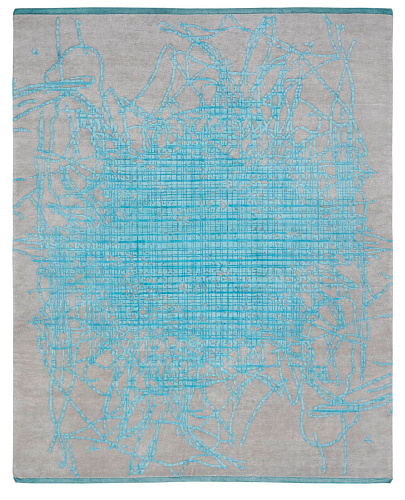 Tapis Grid Muted 2 Aqua