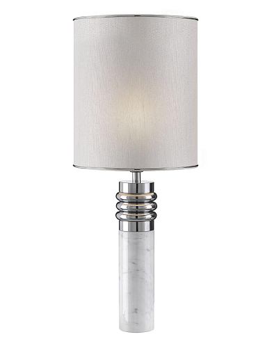 Lampe de Table en Marbre de Carrare Nickel Laiton