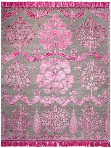 Tapis fait main de luxe Mughal Rose