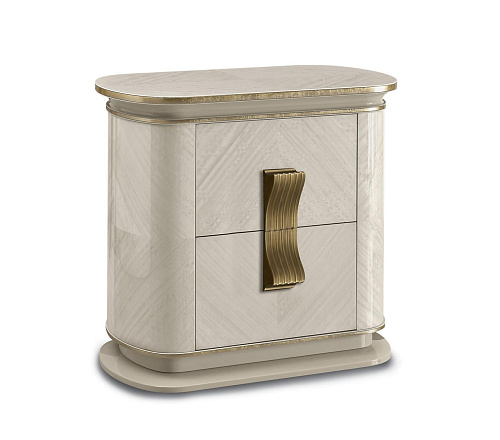 Table De Chevet Blanche / Or Dilan