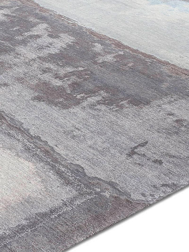Tapis fait main de luxe Argent / Gris