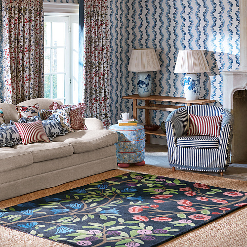 Tapis Foraging Indigo 146618