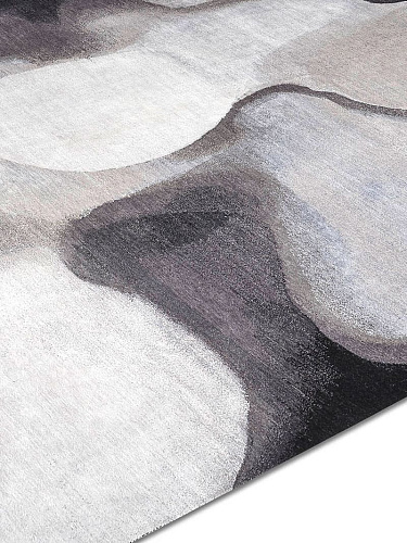 Tapis fait main de luxe Argent / Gris
