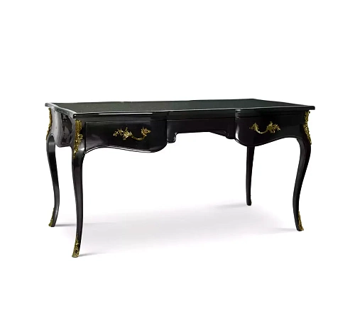 Bureau Ormolu Plateau Plume de Paon Exotique
