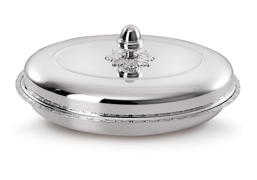 Légumier Ovale En Argent Avec Couvercle