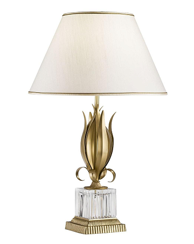 Lampe de Table en Cristal Or Antique