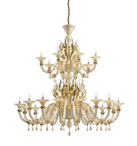 Lustre classique en verre de Murano soufflé doré