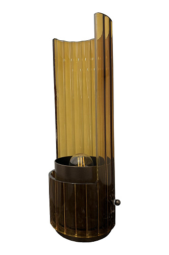 Lampe de table en verre ambré Bon Ton