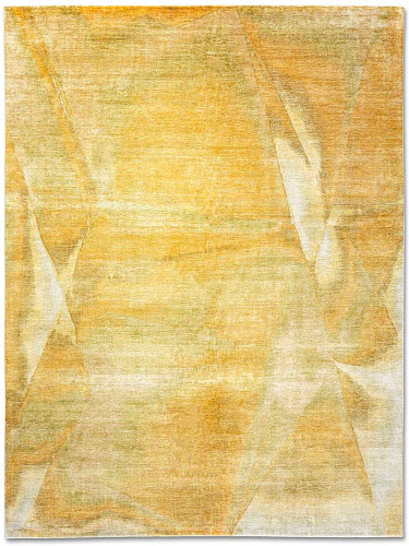 Tapis noué main Jaune