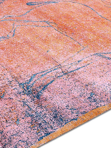 Tapis Antilope Bleu sur Rose Cuivré