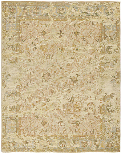 Tapis Ziegler Prince Double Ciel Beige Gris Argent Soie