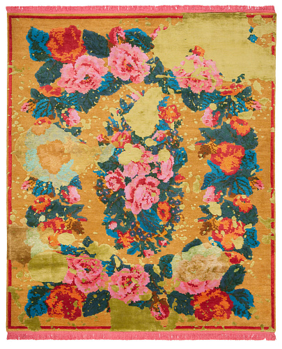 Tapis Janka Éclaboussé Or Vert