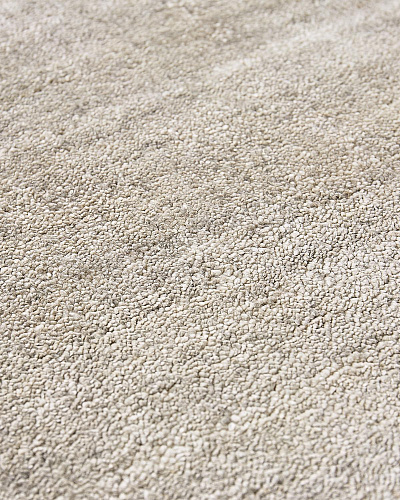 Tapis Rond Blanc Cassé en Soie de Bambou
