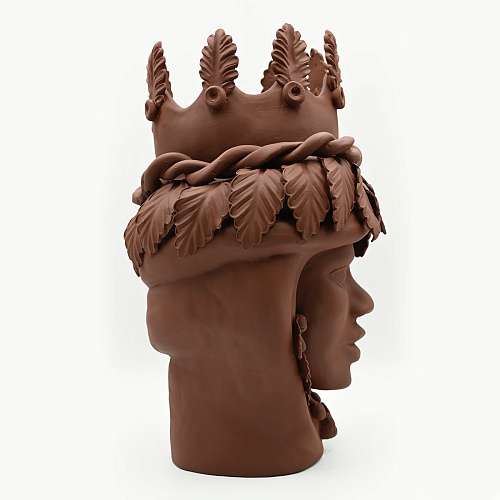 Sculpture Tête De Maure Marron