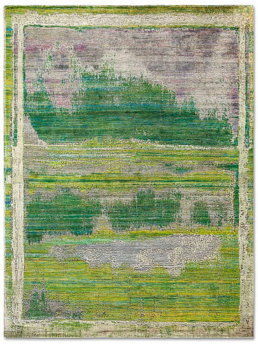 Tapis de luxe fait main Vert Mix