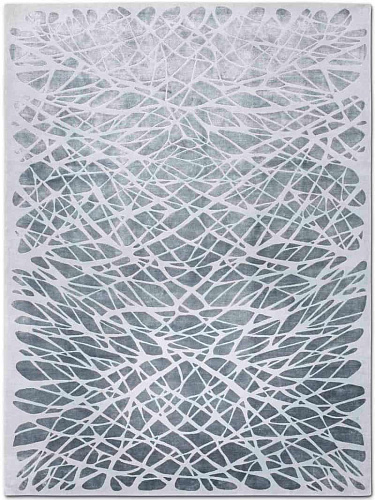 Tapis noué main de luxe Dresden Argenté