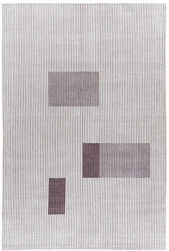 Tapis à Rayures en Viscose Tissé à la Main