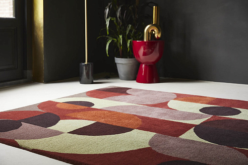 Tapis Decor Cosmo Rouge / Vert Pâle 95203