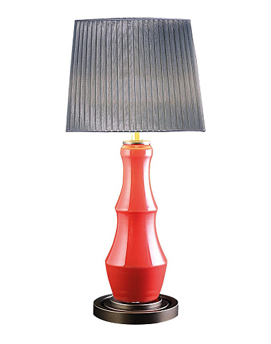 Lampe de table en verre soufflé rouge corail