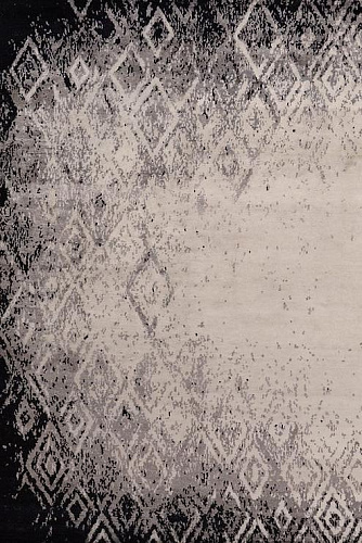 Tapis Abstrait Indien en Soie de Bambou